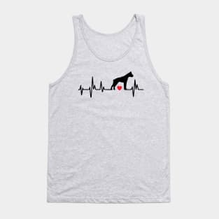 Heart Beat Boxer Dog I Love My Dog Tank Top